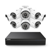 4K 8-Channel Wired PoE Security Camera System, 4K NVR w/ 8 3MP CCTV IP Cameras, Audio Recording